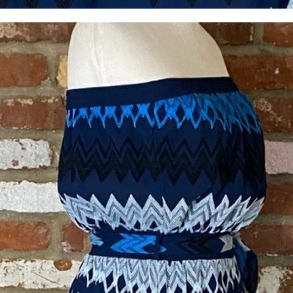 Ramy Brook Sylvia Strapless Chevron Printed Maxi Dress NWT Size Medium - Picture 3 of 6